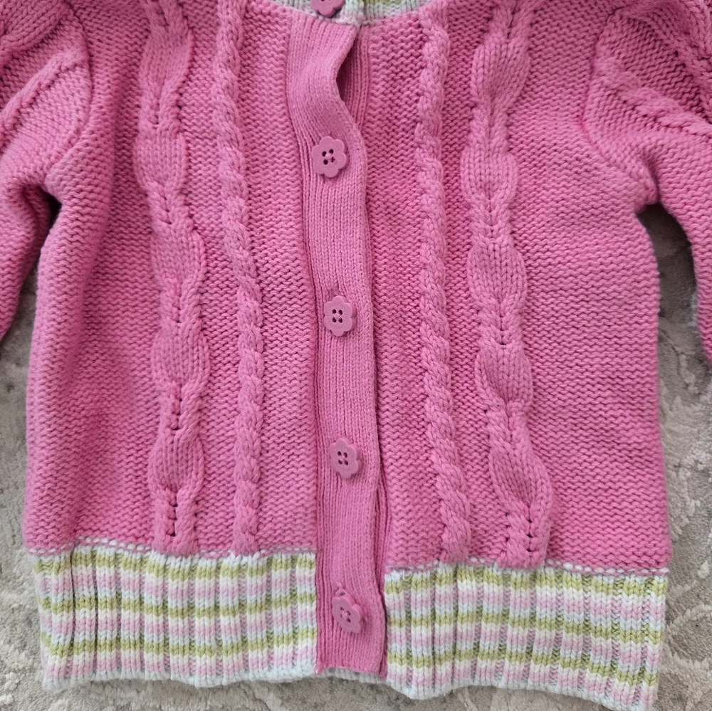 Baby Gap Pink Cable Knit Cardigan Sweater